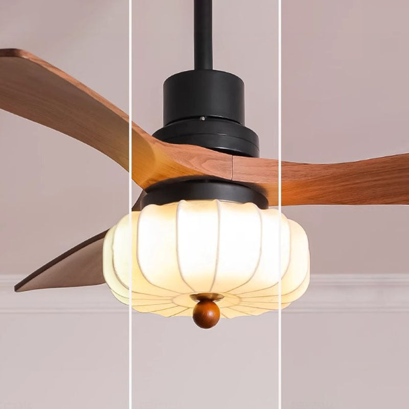 Vintage Round Iron Copper LED Ceiling Fan Light for Bedroom