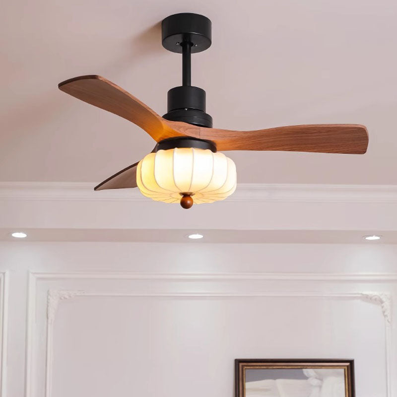 Vintage Round Iron Copper LED Ceiling Fan Light for Bedroom