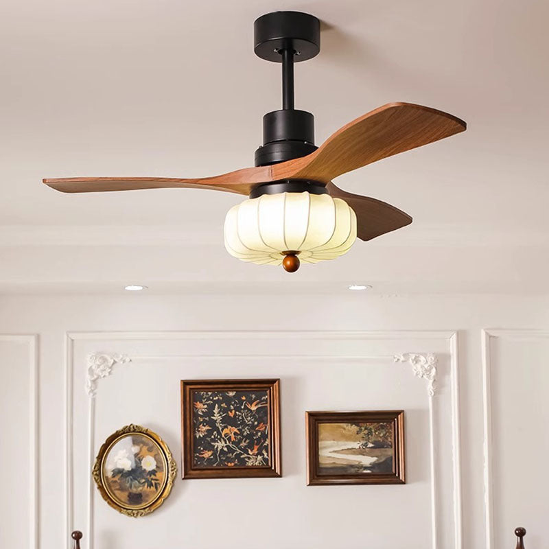 Vintage Round Iron Copper LED Ceiling Fan Light for Bedroom