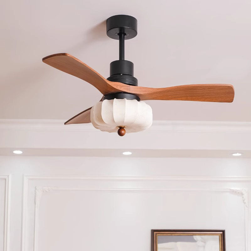 Vintage Round Iron Copper LED Ceiling Fan Light for Bedroom