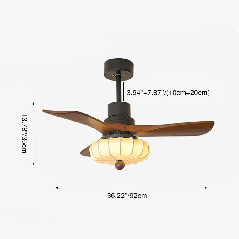 Vintage Round Iron Copper LED Ceiling Fan Light for Bedroom