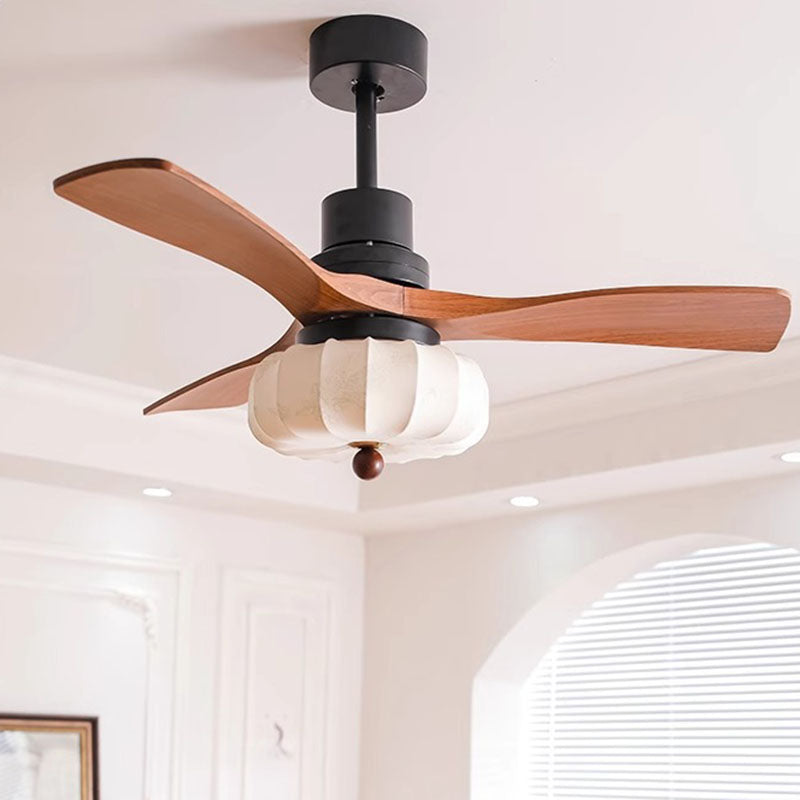 Vintage Round Iron Copper LED Ceiling Fan Light for Bedroom