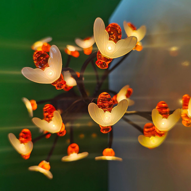 Modern Art Deco Solar LED Ground Insert Light - 20 Bright Bees for Garden, Outdoor Lawn Lighting, PVC Design, Energy Efficient Decoration, Waterproof Landscape Illumination