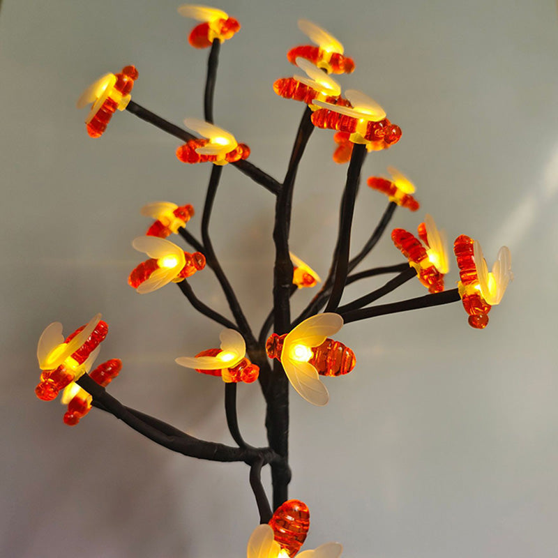 Modern Art Deco Solar LED Ground Insert Light - 20 Bright Bees for Garden, Outdoor Lawn Lighting, PVC Design, Energy Efficient Decoration, Waterproof Landscape Illumination