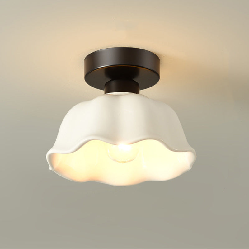 Modern Simplicity Ceramics Iron Semi-Flush Mount Light for Hallways