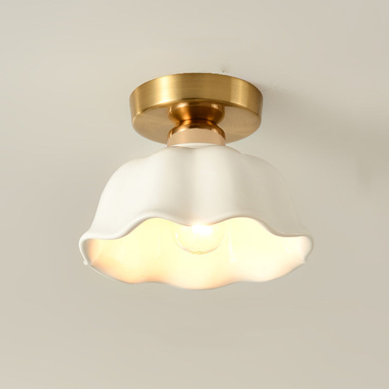 Modern Simplicity Ceramics Iron Semi-Flush Mount Light for Hallways