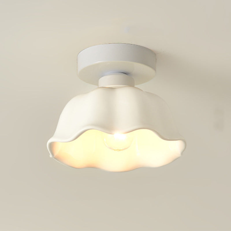 Modern Simplicity Ceramics Iron Semi-Flush Mount Light for Hallways