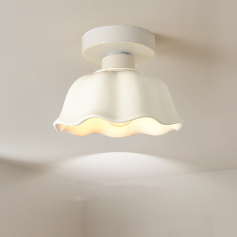 Modern Simplicity Ceramics Iron Semi-Flush Mount Light for Hallways