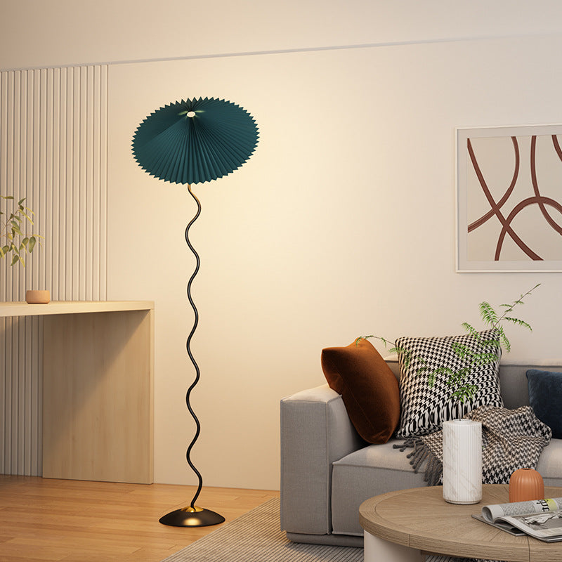 Traditional Japanese Fabric Iron Umbrella Floor Lamp - 1-Light Design for Living Room  

Illuminate your living space with this elegant Traditional Japanese Fabric Iron Umbrella Floor Lamp. Featuring a unique design that combines cultural aesthetics with