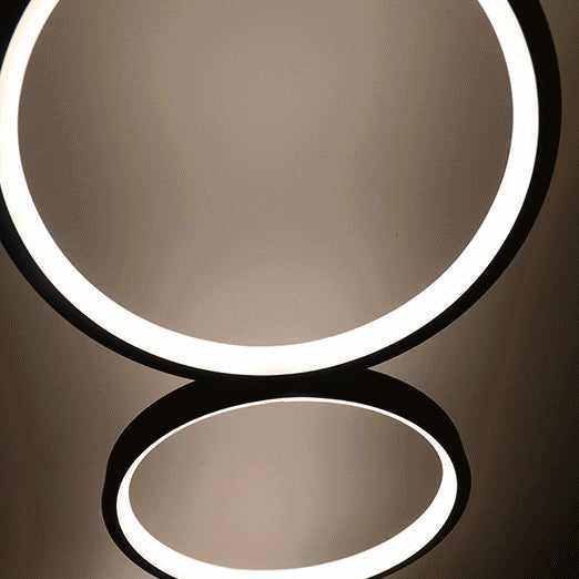 Contemporary Five Circles LED Floor Lamp - Aluminum & Iron Design for Living Room