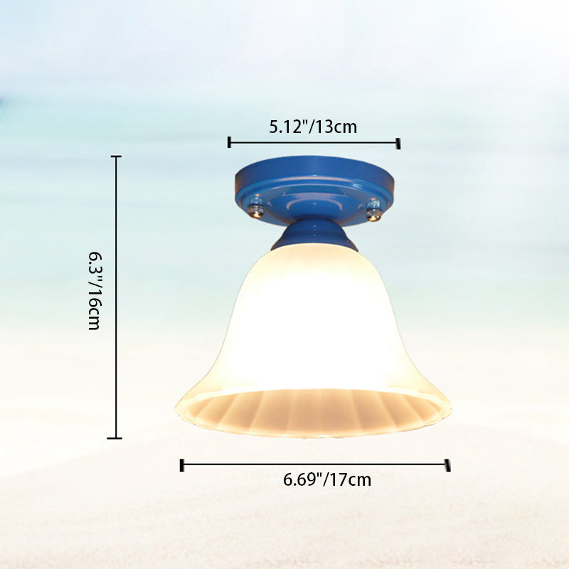 Tiffany Glass Semi-Flush Mount Ceiling Light for Hallways - Elegant Lighting Fixture