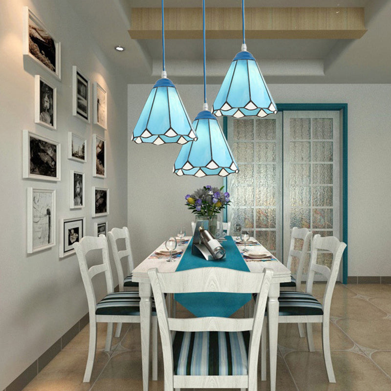 Traditional Tiffany Hardware Glass Pendant Light - 1 Light for Dining Room