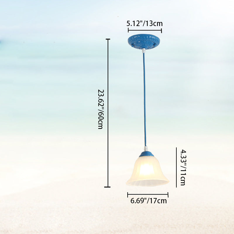 Traditional Tiffany Hardware Glass Pendant Light - 1 Light for Dining Room