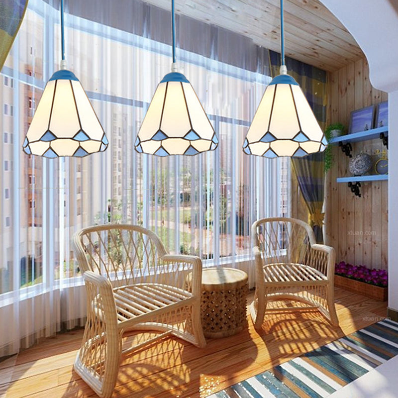 Traditional Tiffany Hardware Glass Pendant Light - 1 Light for Dining Room