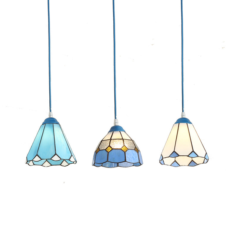 Traditional Tiffany Hardware Glass Pendant Light - 1 Light for Dining Room