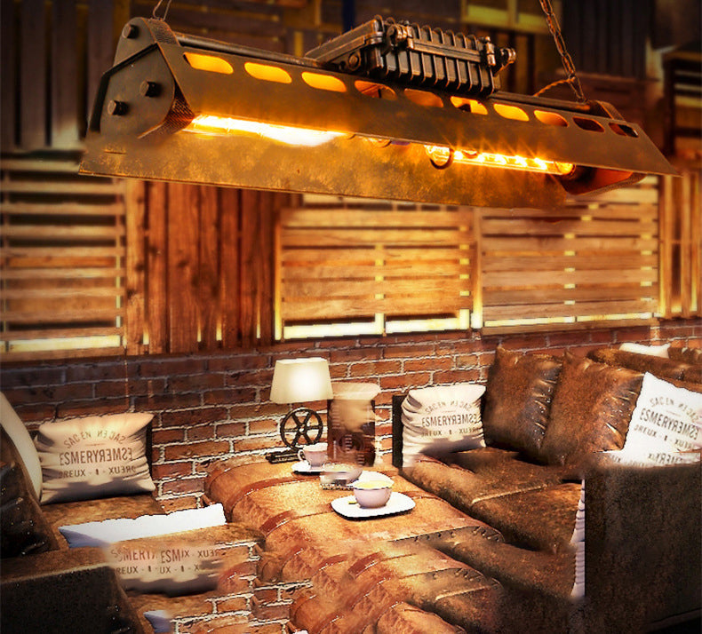 Contemporary Industrial Iron 4-Light Chandelier for Dining Room Island Lighting