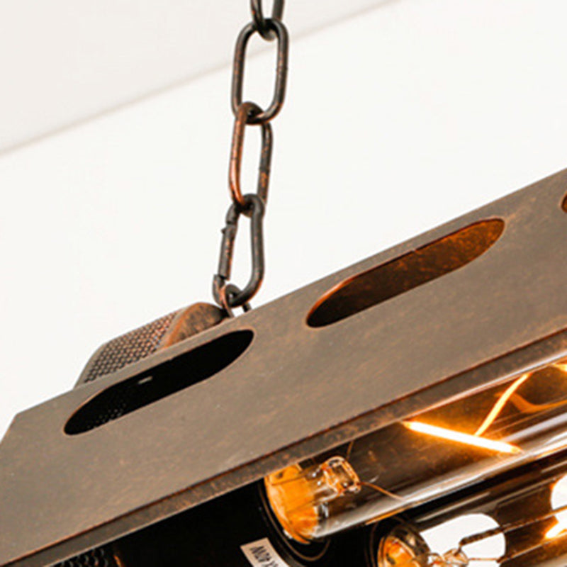 Contemporary Industrial Iron 4-Light Chandelier for Dining Room Island Lighting