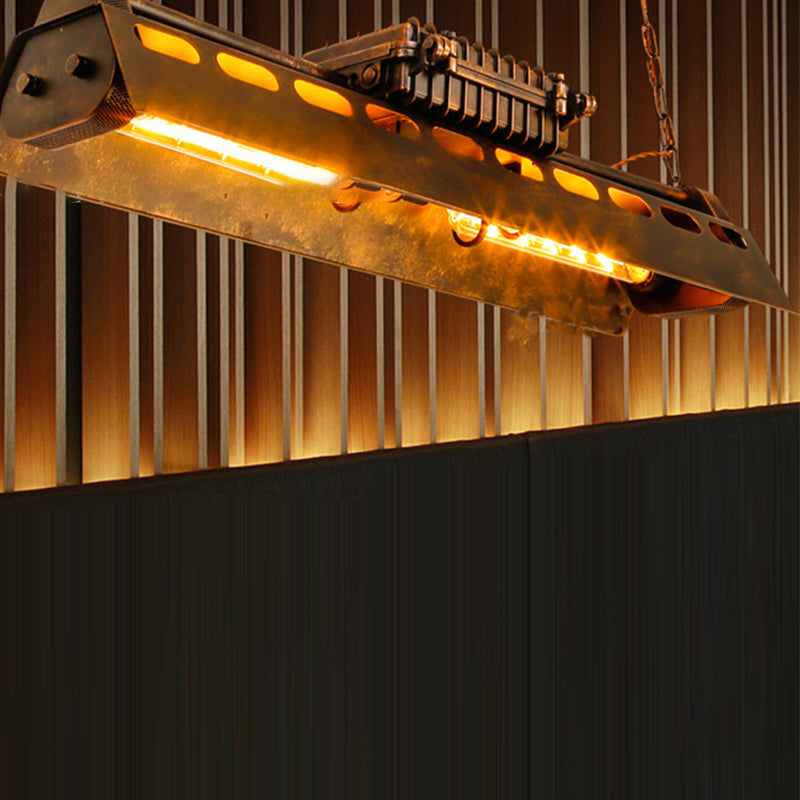 Contemporary Industrial Iron 4-Light Chandelier for Dining Room Island Lighting