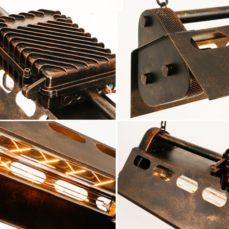 Contemporary Industrial Iron 4-Light Chandelier for Dining Room Island Lighting