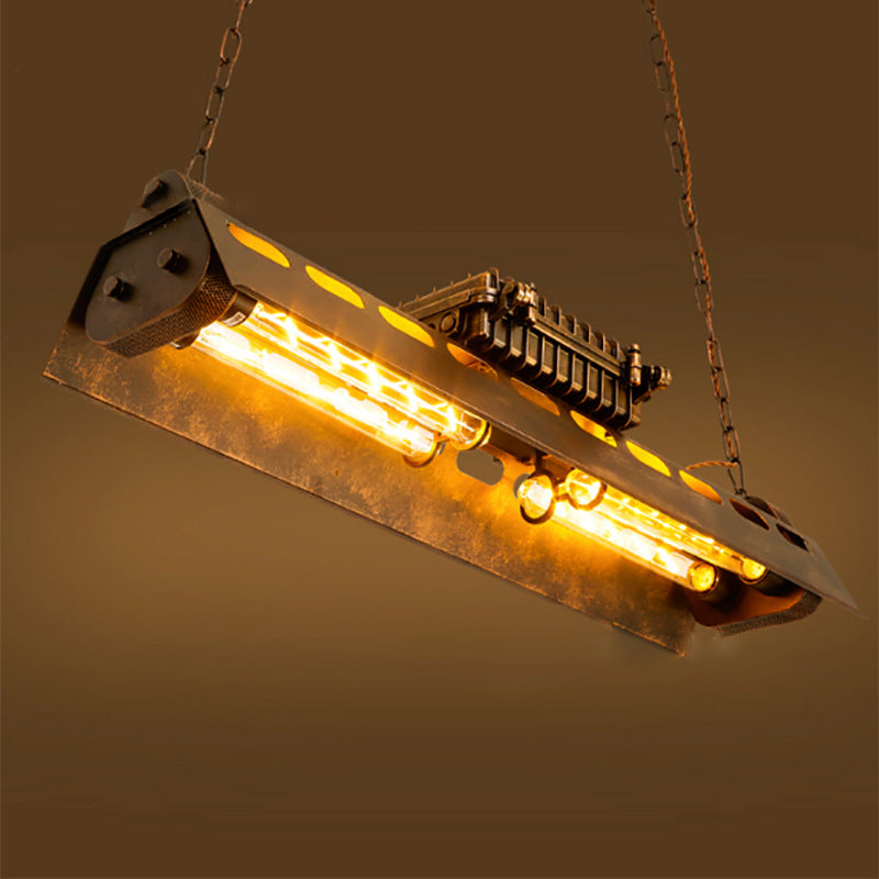 Contemporary Industrial Iron 4-Light Chandelier for Dining Room Island Lighting