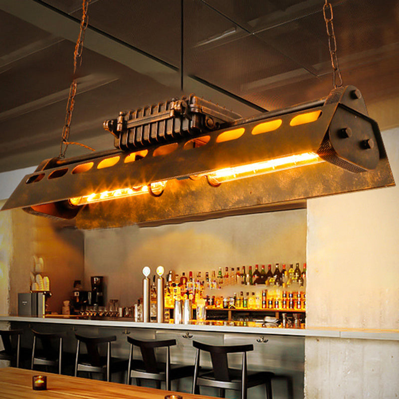 Contemporary Industrial Iron 4-Light Chandelier for Dining Room Island Lighting