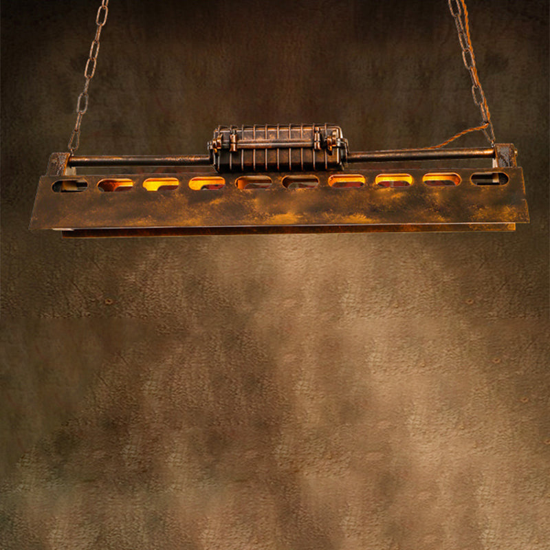 Contemporary Industrial Iron 4-Light Chandelier for Dining Room Island Lighting