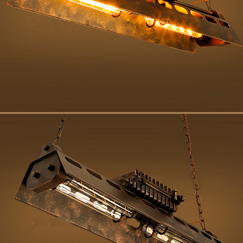 Contemporary Industrial Iron 4-Light Chandelier for Dining Room Island Lighting