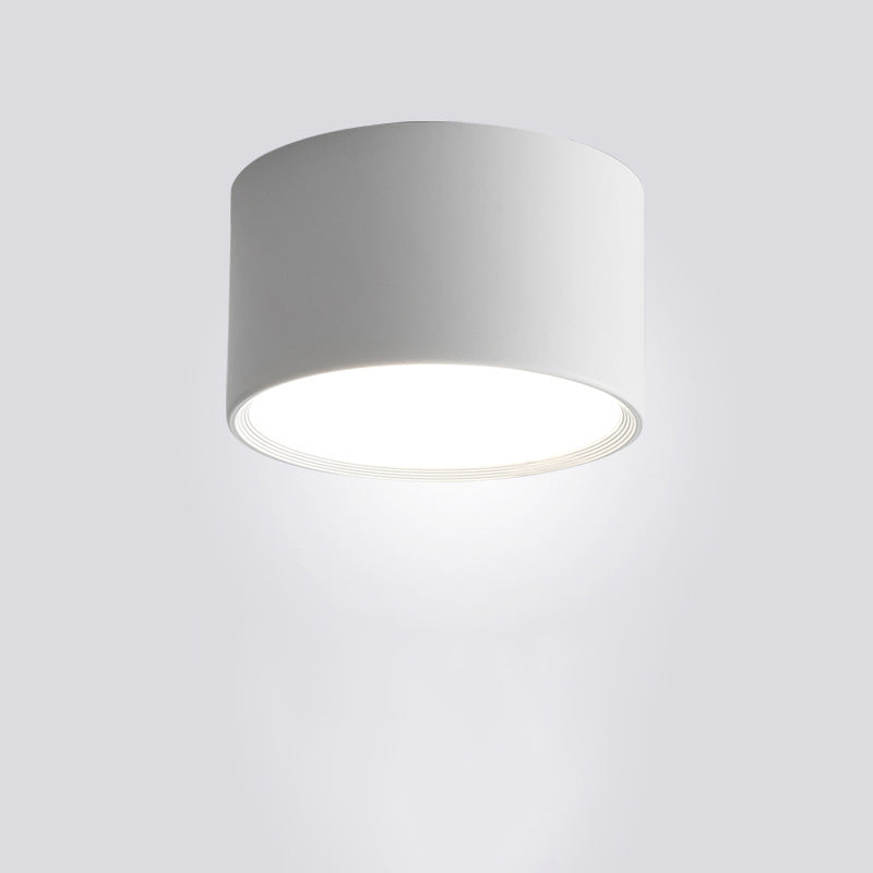 Modern Minimalist LED Flush Mount Ceiling Light - Cylinder Aluminum & Acrylic for Hallways