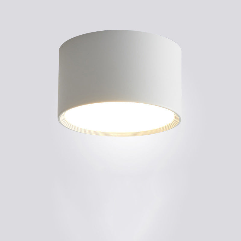 Modern Minimalist LED Flush Mount Ceiling Light - Cylinder Aluminum & Acrylic for Hallways