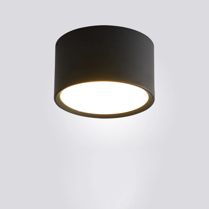 Modern Minimalist LED Flush Mount Ceiling Light - Cylinder Aluminum & Acrylic for Hallways