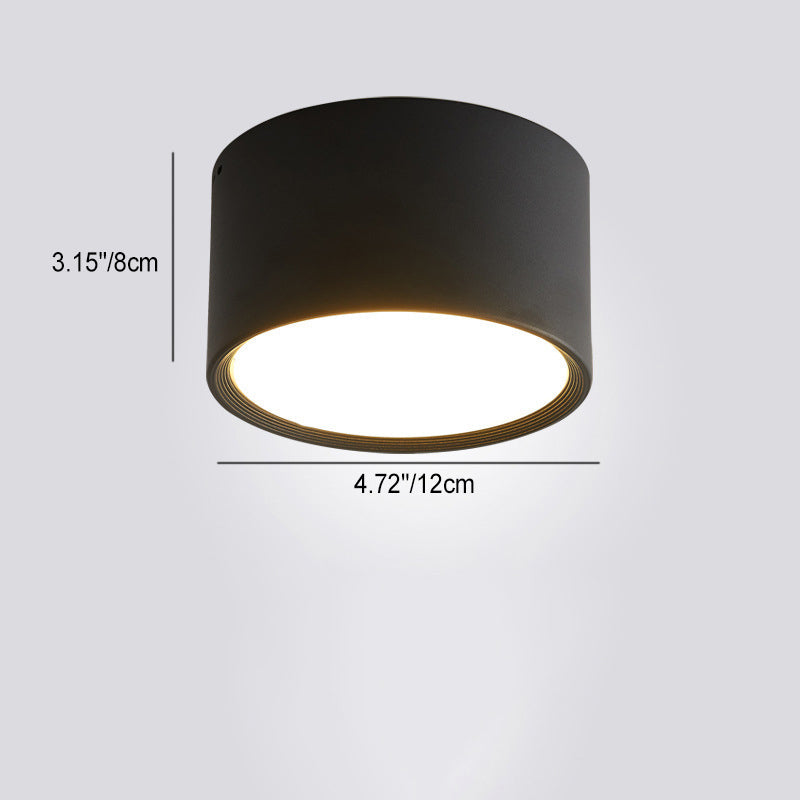 Modern Minimalist LED Flush Mount Ceiling Light - Cylinder Aluminum & Acrylic for Hallways