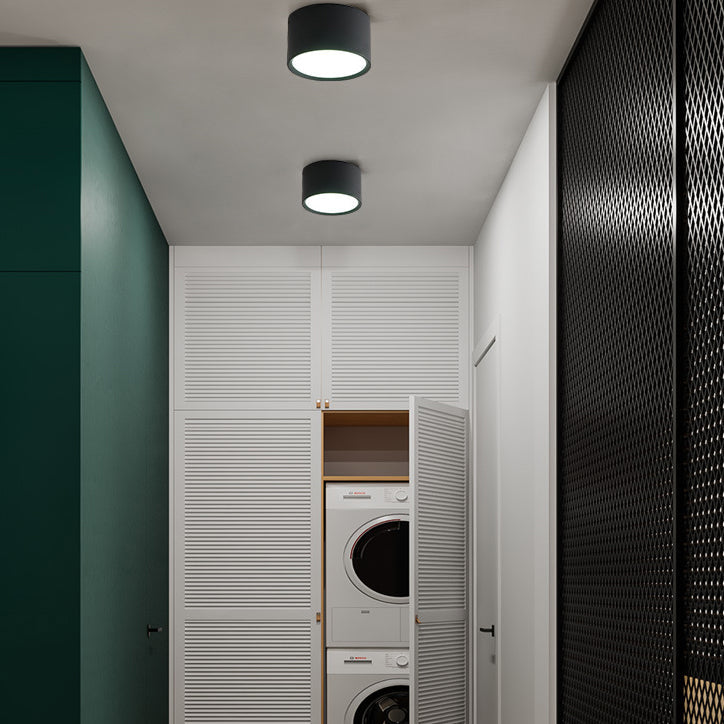 Modern Minimalist LED Flush Mount Ceiling Light - Cylinder Aluminum & Acrylic for Hallways