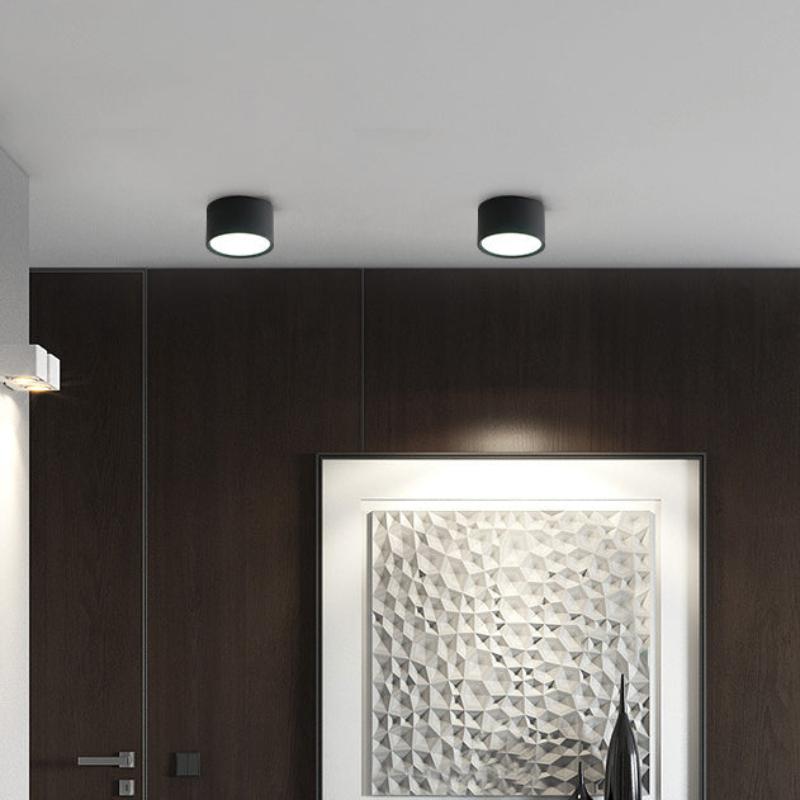 Modern Minimalist LED Flush Mount Ceiling Light - Cylinder Aluminum & Acrylic for Hallways