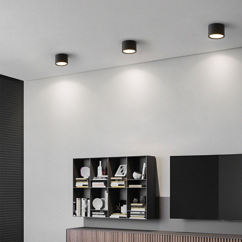 Modern Minimalist LED Flush Mount Ceiling Light - Cylinder Aluminum & Acrylic for Hallways