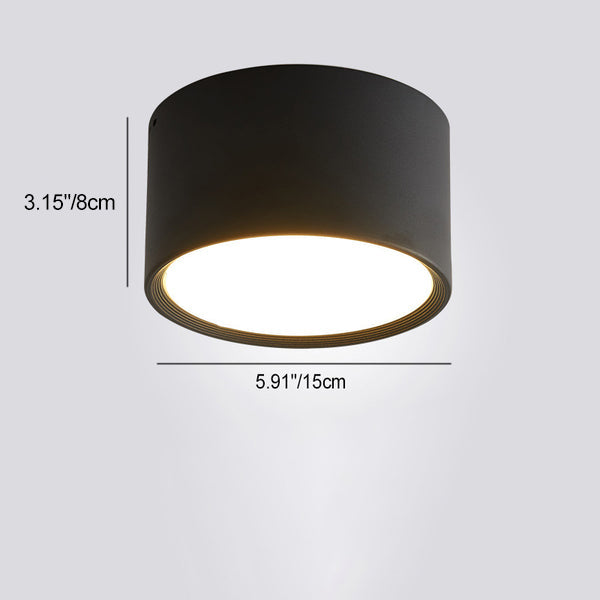 Modern Minimalist LED Flush Mount Ceiling Light - Cylinder Aluminum & Acrylic for Hallways