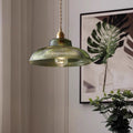 Contemporary Nordic Stripe Glass Brass Pendant Light 1-Light Living Room