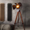 Contemporary Iron Wood Floor Lamp - 1-Light Standing Design for Living Room