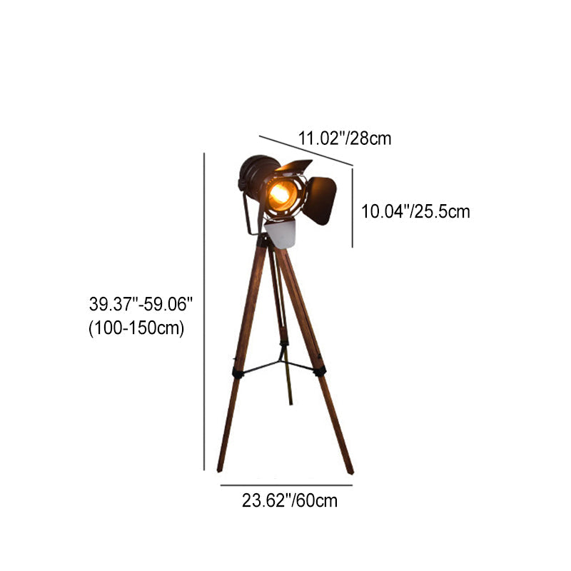 Contemporary Iron Wood Floor Lamp - 1-Light Standing Design for Living Room