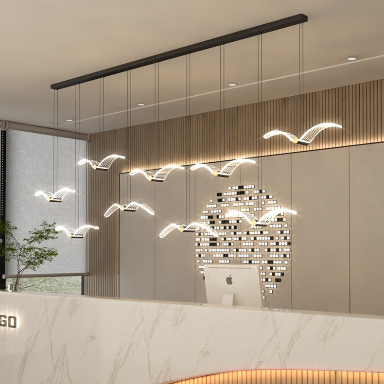 Contemporary Seagull Acrylic LED Pendant Light for Dining Room  

Elevate your dining experience with our Contemporary Seagull Iron Acrylic LED Pendant Light. This modern fixture combines artistic design with energy-efficient LED technology, perfect for a