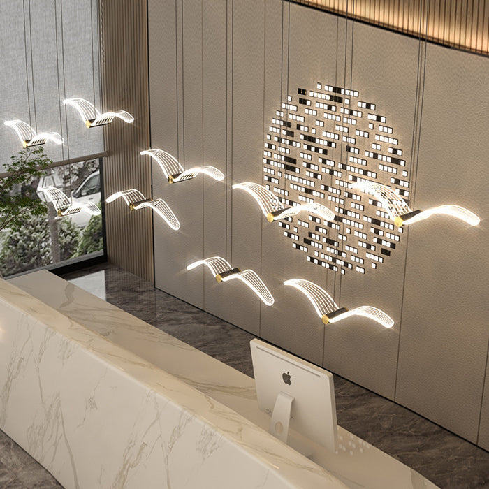Contemporary Seagull Acrylic LED Pendant Light for Dining Room  

Elevate your dining experience with our Contemporary Seagull Iron Acrylic LED Pendant Light. This modern fixture combines artistic design with energy-efficient LED technology, perfect for a