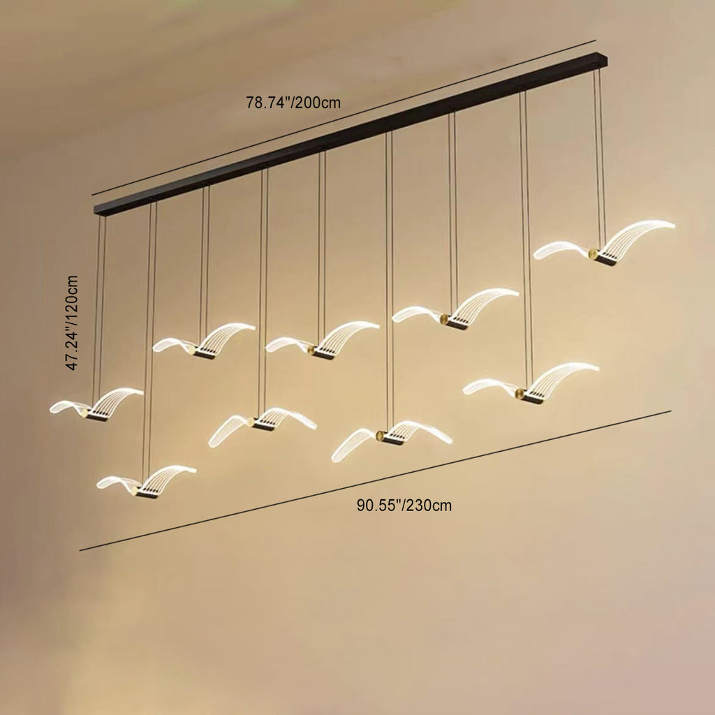 Contemporary Seagull Acrylic LED Pendant Light for Dining Room  

Elevate your dining experience with our Contemporary Seagull Iron Acrylic LED Pendant Light. This modern fixture combines artistic design with energy-efficient LED technology, perfect for a