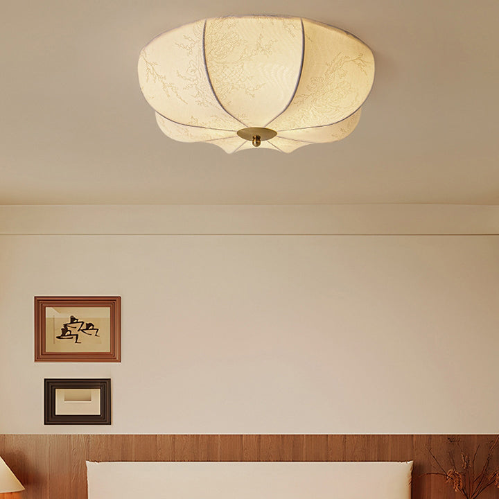 Contemporary Retro Pattern Flush Mount Ceiling Light - 3 Lights for Bedroom