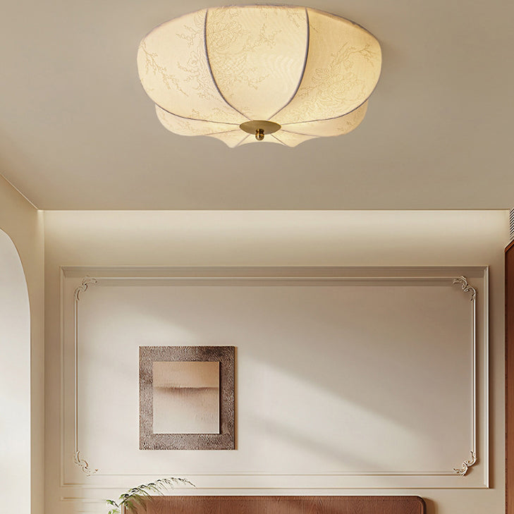 Contemporary Retro Pattern Flush Mount Ceiling Light - 3 Lights for Bedroom