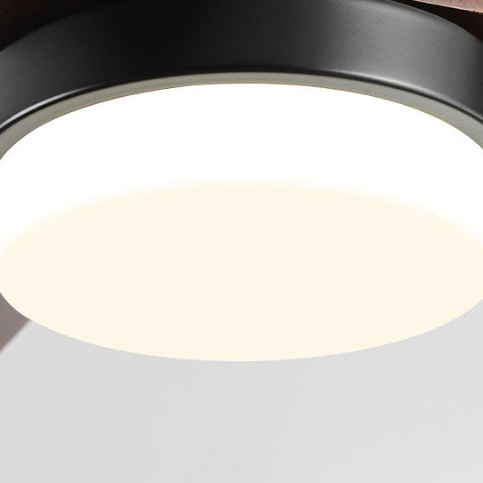 Contemporary Nordic Ceiling Fan Light - 3 Fan Blades, Carbon Steel, Solid Wood, LED Downrods for Living Room