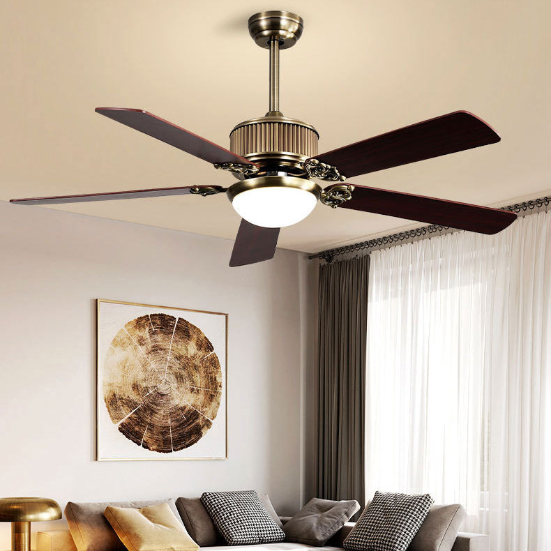 Contemporary Nordic Ceiling Fan with Copper Blades & Glass LED Light for Living Room