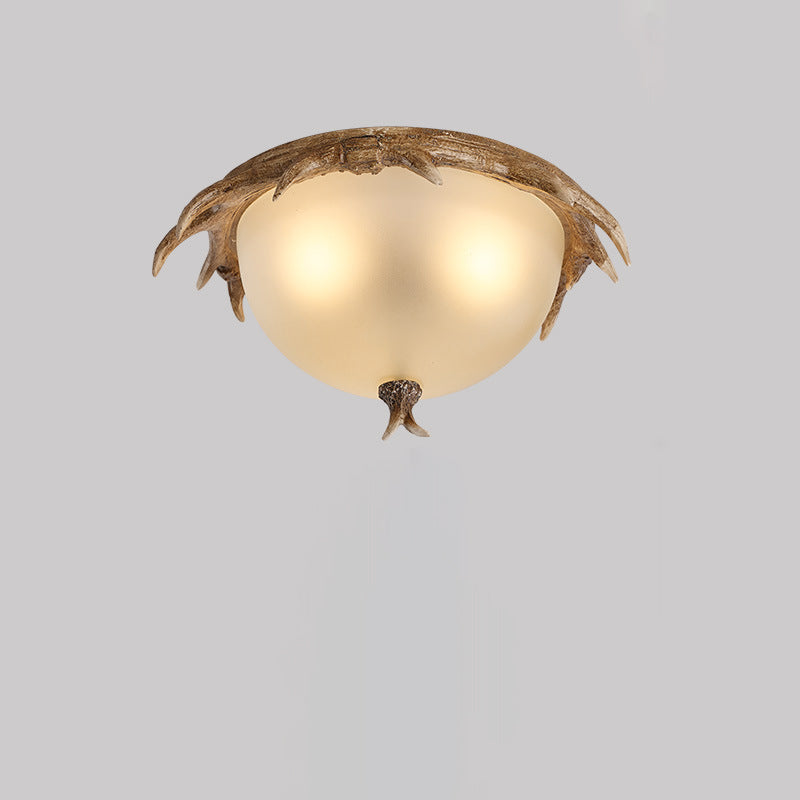 Contemporary Retro Antler Resin LED Flush Mount Light for Bedroom
