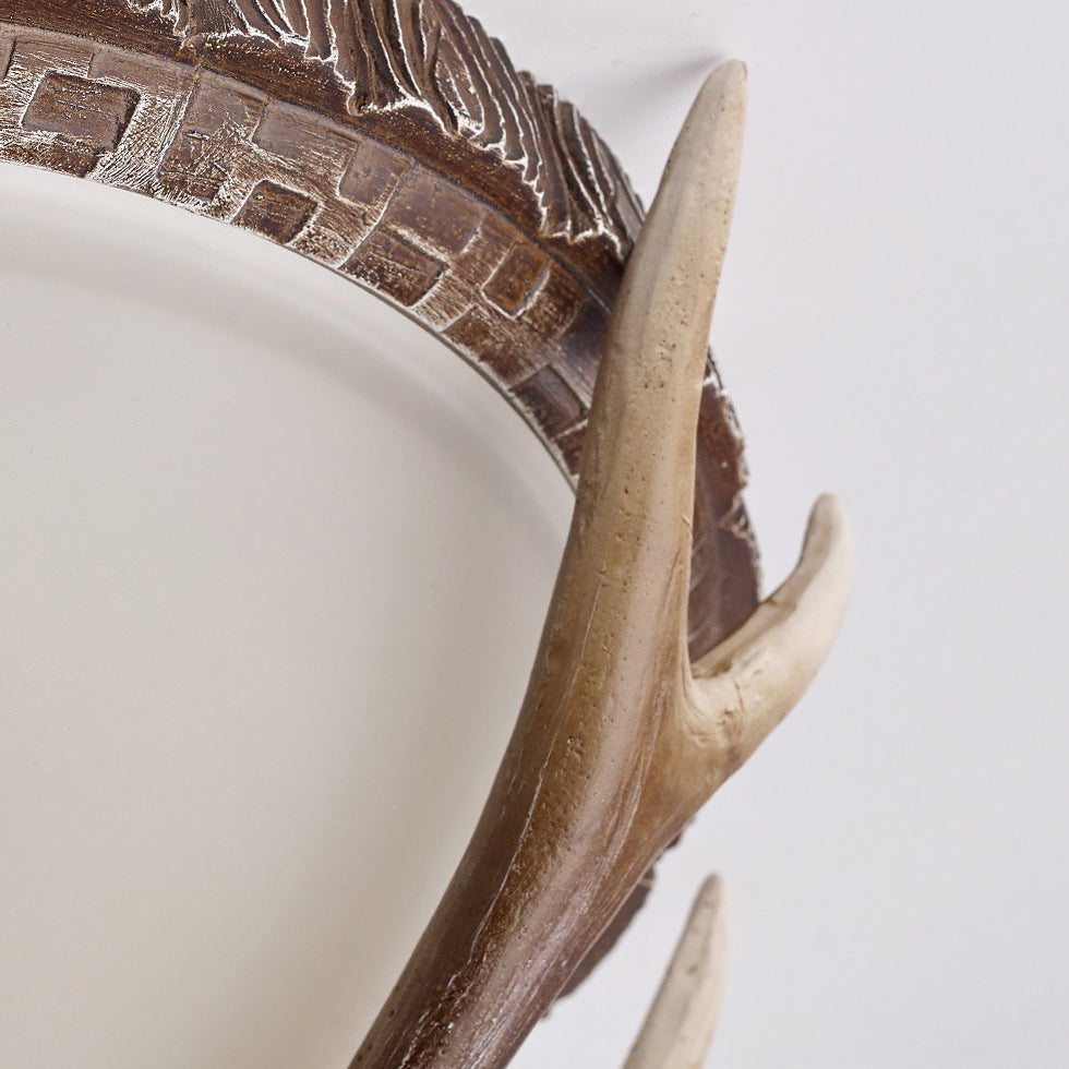 Contemporary Retro Antler Resin LED Flush Mount Light for Bedroom