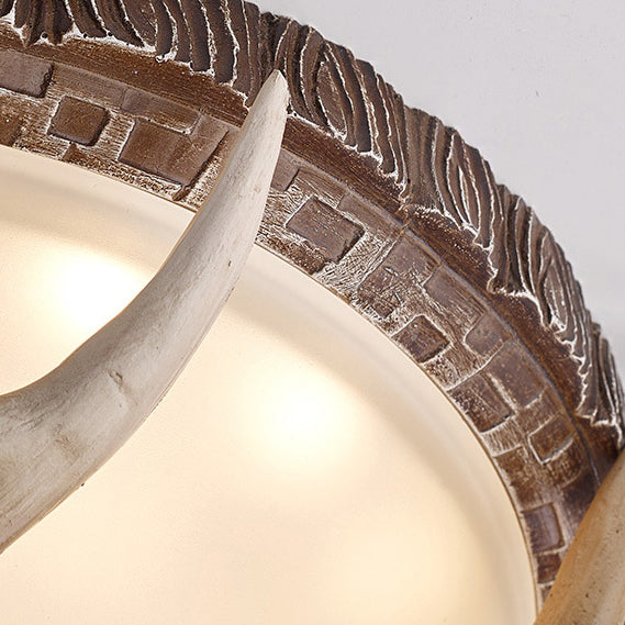 Contemporary Retro Antler Resin LED Flush Mount Light for Bedroom