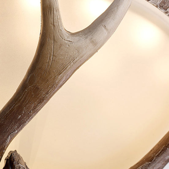 Contemporary Retro Antler Resin LED Flush Mount Light for Bedroom