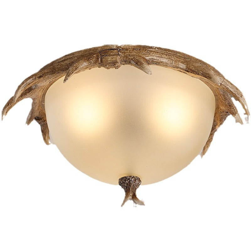 Contemporary Retro Antler Resin LED Flush Mount Light for Bedroom